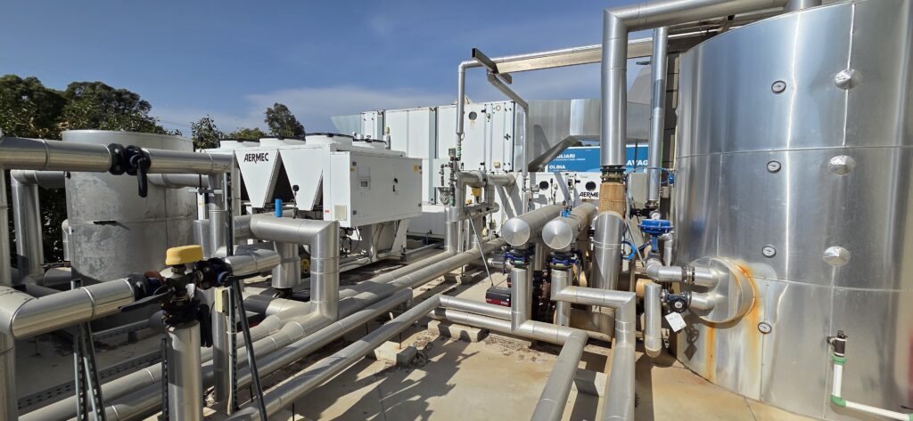 Impianto HVAC della lavanderia industriale Demì ad Assemini